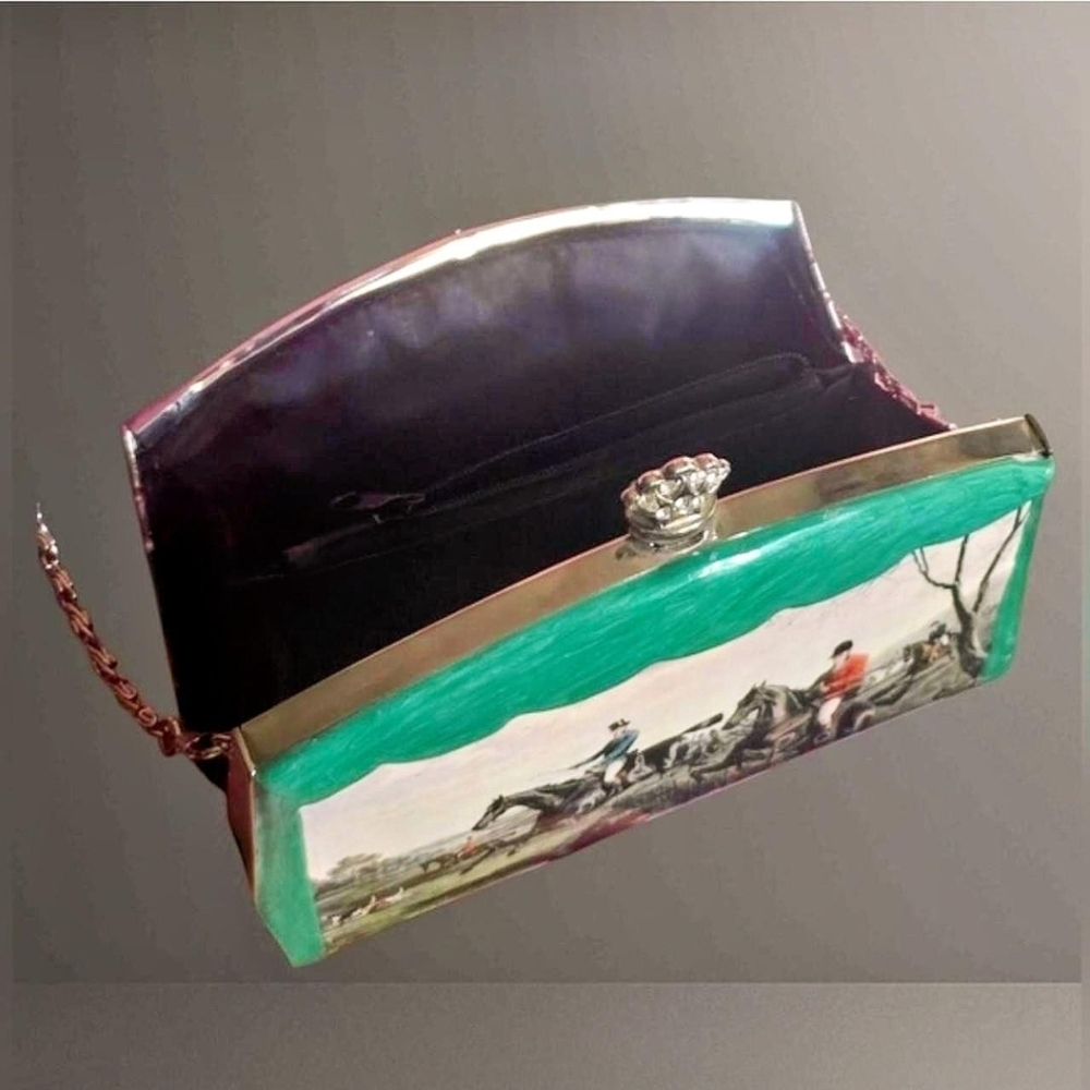 Green Equestrian Scene Crossbody Bag - Picture 7 of 9